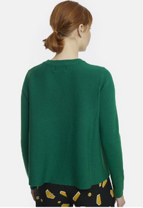 Green Ribbed Round-Neck Sweater