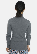 Load image into Gallery viewer, Grey Fitted Ribbed Knit Turtleneck