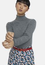 Load image into Gallery viewer, Grey Fitted Ribbed Knit Turtleneck