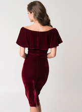 Load image into Gallery viewer, Red Velvet Wiggle Dress