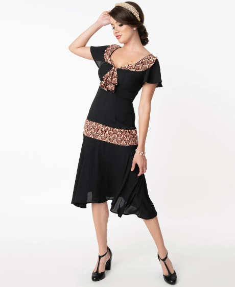 1920s  Flapper Day Dress