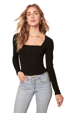 Load image into Gallery viewer, Square Neck Ribbed Top