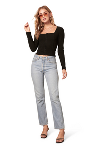 Square Neck Ribbed Top
