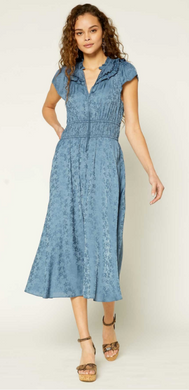 Jacquard Blue Midi Dress