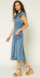 Jacquard Blue Midi Dress
