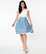Load image into Gallery viewer, Chambray Swing Skirt