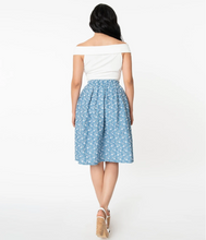 Load image into Gallery viewer, Chambray Swing Skirt