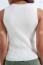 Load image into Gallery viewer, KNITTED RIB TANK IN CREAM