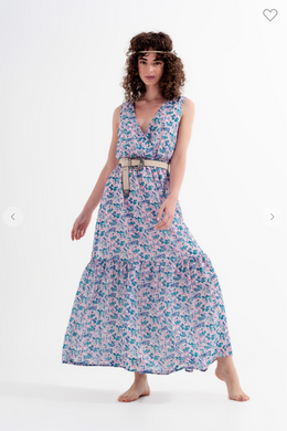 FLORAL SLEEVELESS MAXI DRESS