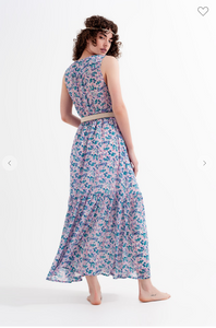 FLORAL SLEEVELESS MAXI DRESS