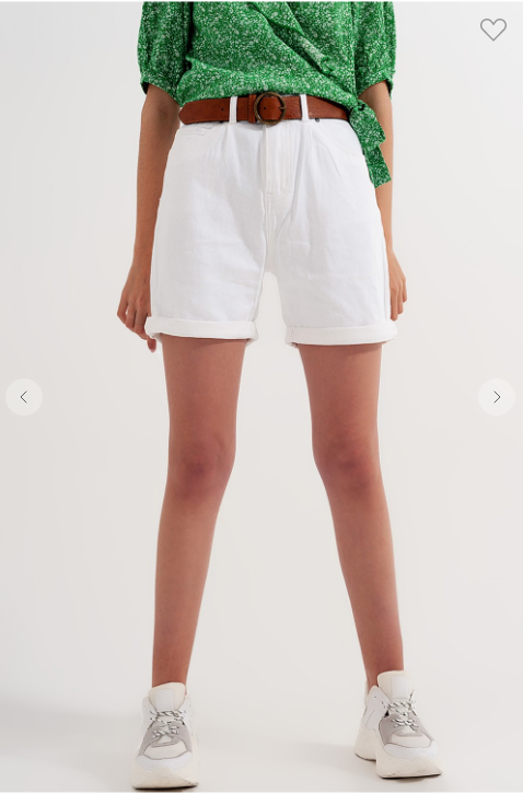 DENIM MOM SHORTS IN WHITE