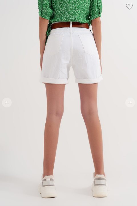 DENIM MOM SHORTS IN WHITE