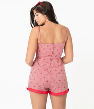 Load image into Gallery viewer, Gingham and Cherry Print Romper