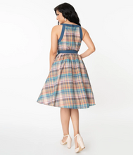 Load image into Gallery viewer, Mulitcolored Plaid Swing Dress