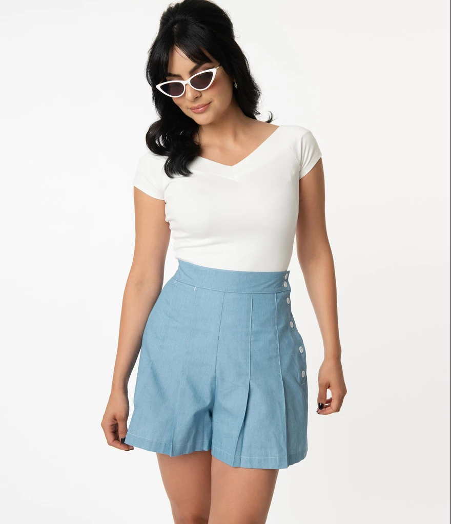 Chambray Sailor Shorts