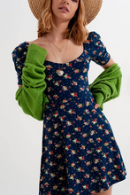 Load image into Gallery viewer, Puff Sleeve Skater Dress
