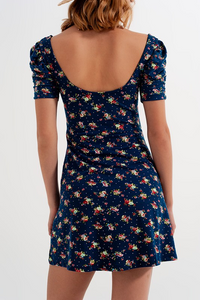 Puff Sleeve Skater Dress