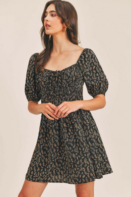 Floral Print Peasant Dress