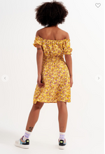 Load image into Gallery viewer, MINI DRESS WITH SHIRRED DETAIL IN YELLOW