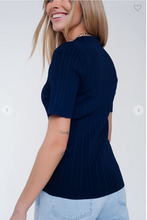 Load image into Gallery viewer, NAVY KNIT TOP