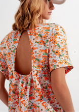 Load image into Gallery viewer, COTTON BABYDOLL MINI DRESS IN ORANGE FLORAL