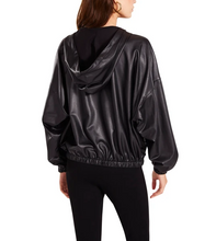 Load image into Gallery viewer, Faux Leather Hoodie Jacket