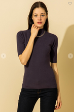 Load image into Gallery viewer, Mock Neck Sweater Tee