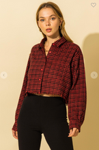 Load image into Gallery viewer, PLAID FLANNEL CROP TOP