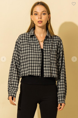 PLAID FLANNEL CROP TOP