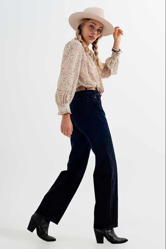 High Rise Washed Black Jeans