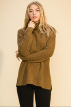 Load image into Gallery viewer, High Low Turtleneck Sweater