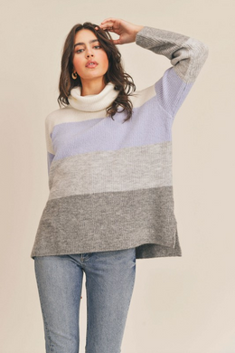 Lilac Stripe Turtleneck