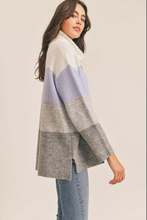 Load image into Gallery viewer, Lilac Stripe Turtleneck