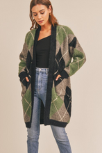 Load image into Gallery viewer, Fuzzy Plaid Cardigan