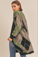Load image into Gallery viewer, Fuzzy Plaid Cardigan