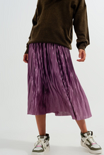 Load image into Gallery viewer, Purple Pleated Skirt