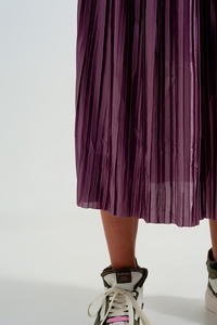 Purple Pleated Skirt