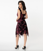 Velvet Floral Flapper Dress