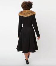 Load image into Gallery viewer, Swing Coat With Faux Fur Collar