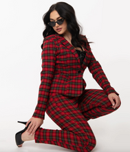 Load image into Gallery viewer, Red Plaid Suit Jacket