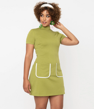 Load image into Gallery viewer, Avocado Green Wave Maker Dress