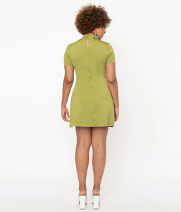 Avocado Green Wave Maker Dress