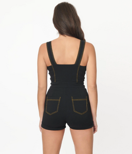Black Denim Romper