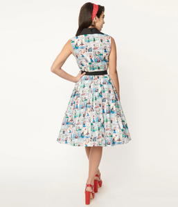Popeye x Unique Vintage Classic Comic Print Swing Dress