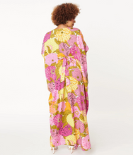 Load image into Gallery viewer, Pink &amp; Yellow Floral Caftan Dress