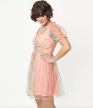 Load image into Gallery viewer, Rainbow Ombre Sequin Flare Dress