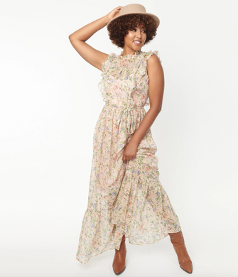 Pastel Floral Maxi Dress