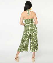 Load image into Gallery viewer, Tropical Print Halter Jumpsuit