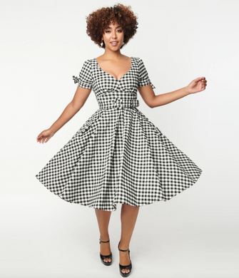 Doreen Gingham Swing Dress
