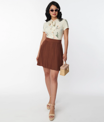 Brown Flare Skirt